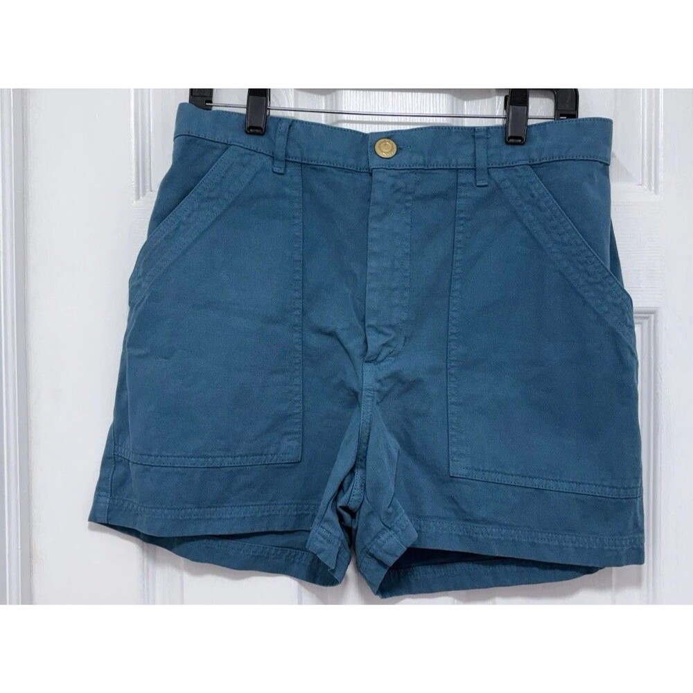 Big Bud Press Work Shorts Medium M Lagoon Teal Blue Heavyweight Cotton Canvas
